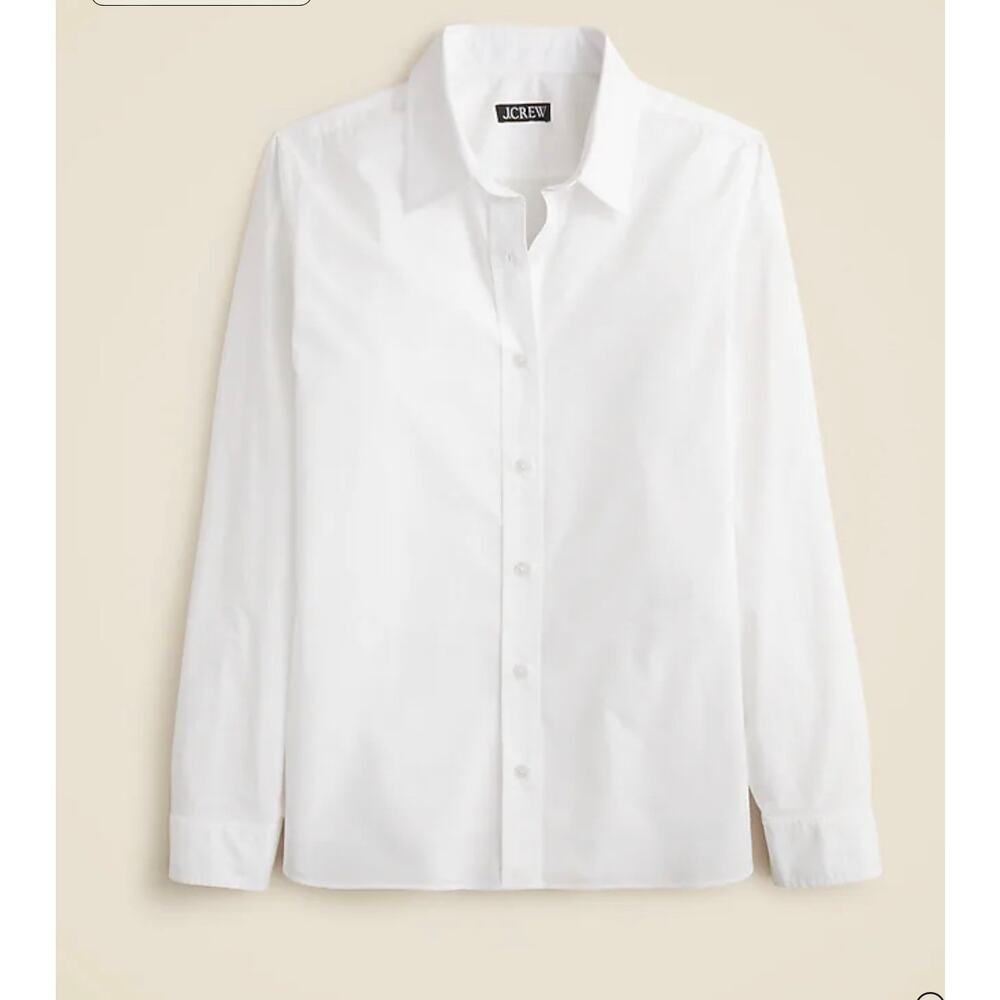 J. Crew Jules classic-fit shirt in cotton poplin White NWT size 12 - Picture 4 of 7
